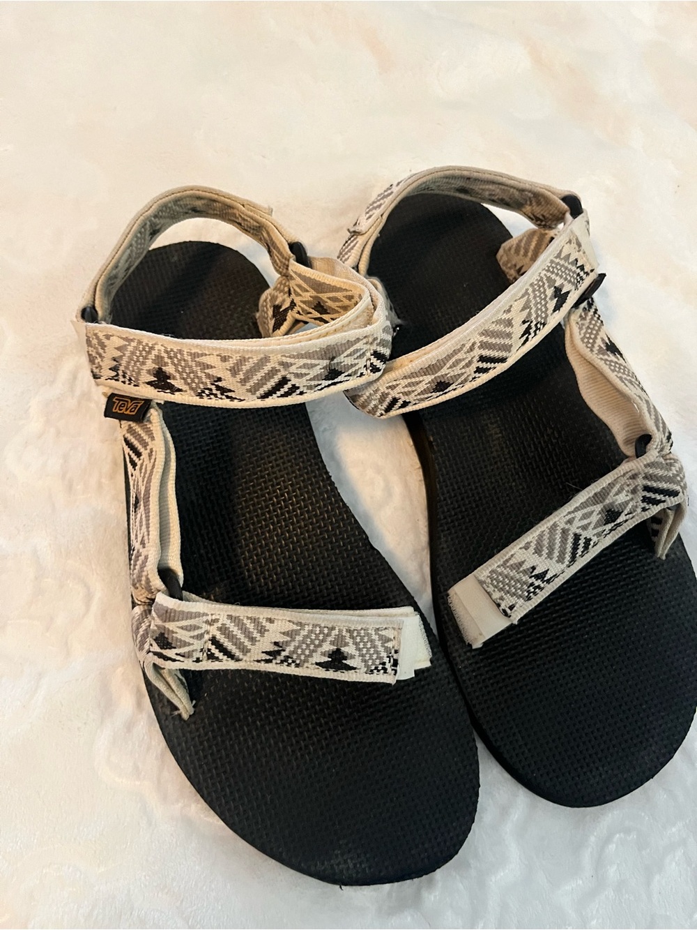 Teva Women's Black Sandals with Beige Aztec Straps